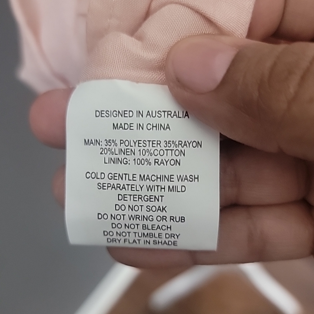 Paper Heart Anthropologie Mini Dress Size Small Pink Linen Blend Zip Preppy - Picture 5 of 6